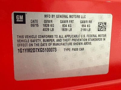 2016 Chevrolet Corvette Stingray Z51 3LT